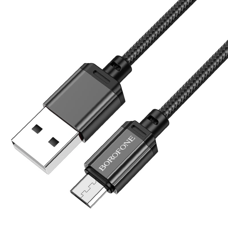 Кабель Borofone BX87 Sharp USB to Micro-USB 1m, Black. Фото 1