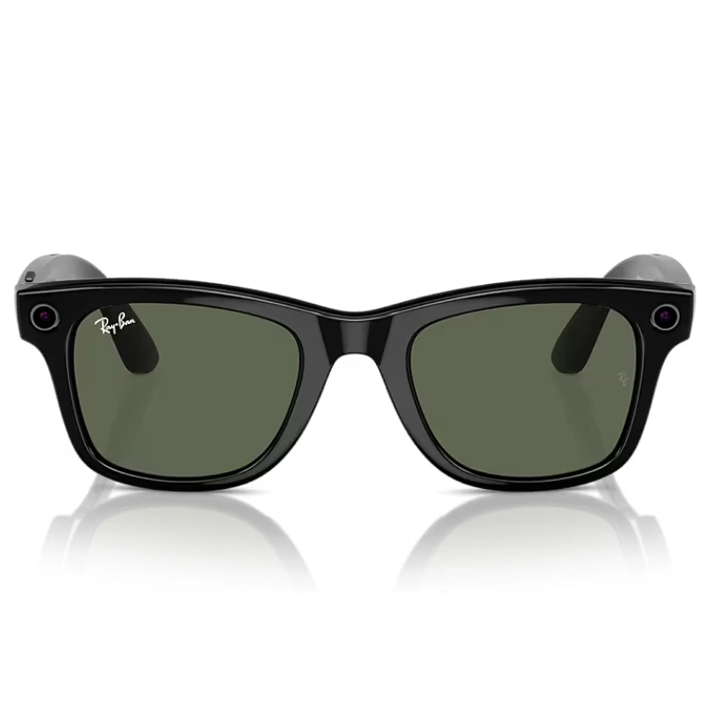 Умные очки Ray Ban Wayfarer RW4006 Глянцевый чёрный/Зелёный M 150-50mm (601/71). Фото 2