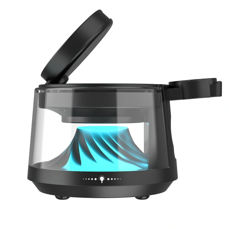 Беспроводная зарядная станция Wiwu Flow 5 in 1 Wireless Charger with ambient light & speaker, Чёрный (Wi-W039). Фото 3