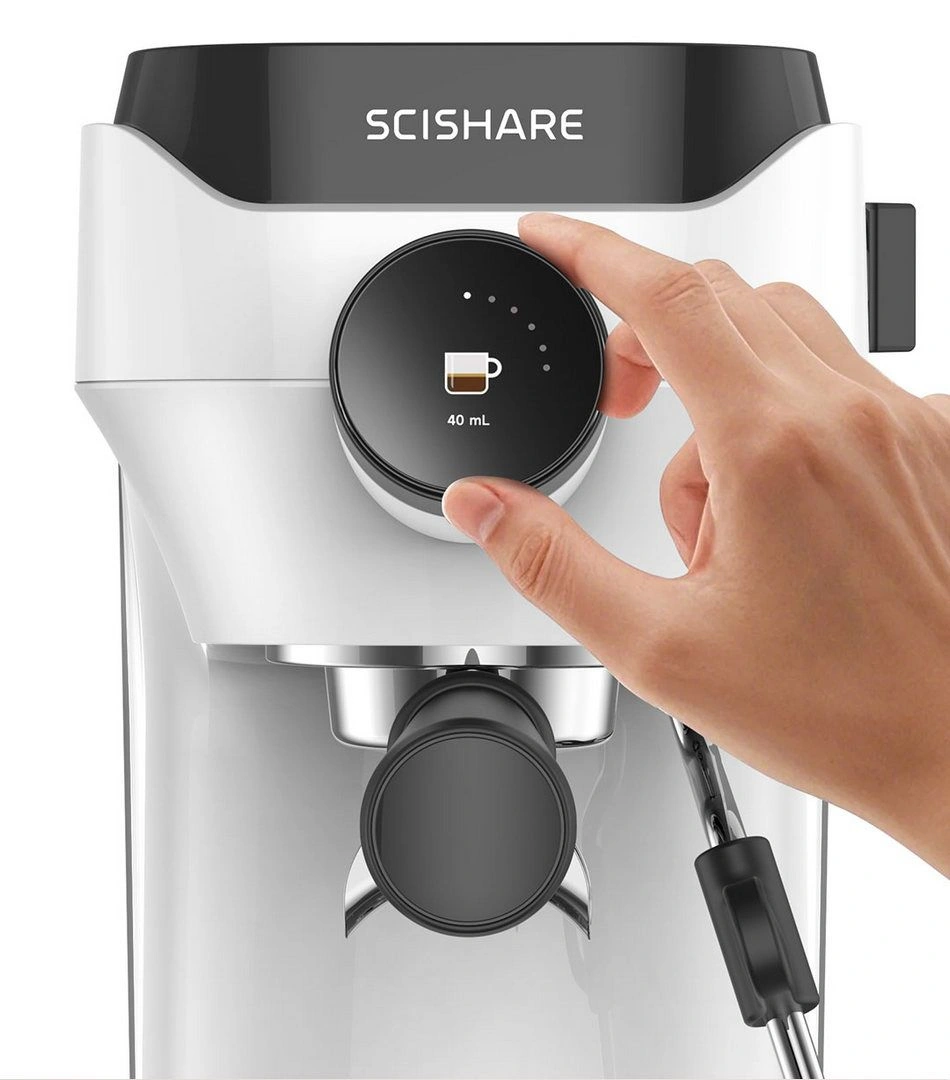 Кофемашина Scishare Semi-automatic Espresso Machine (S1181), White. Фото 2