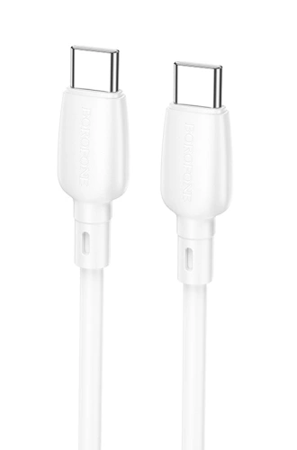 Кабель Borofone BX93 Type-C for Type-C 60W 1м, Белый. Фото 1