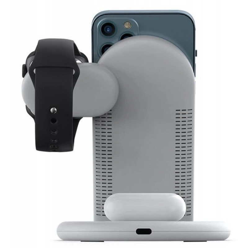 Беспроводное зарядное устройство Wiwu Power Air 3 в 1, Белое (PA3in1). Фото 2