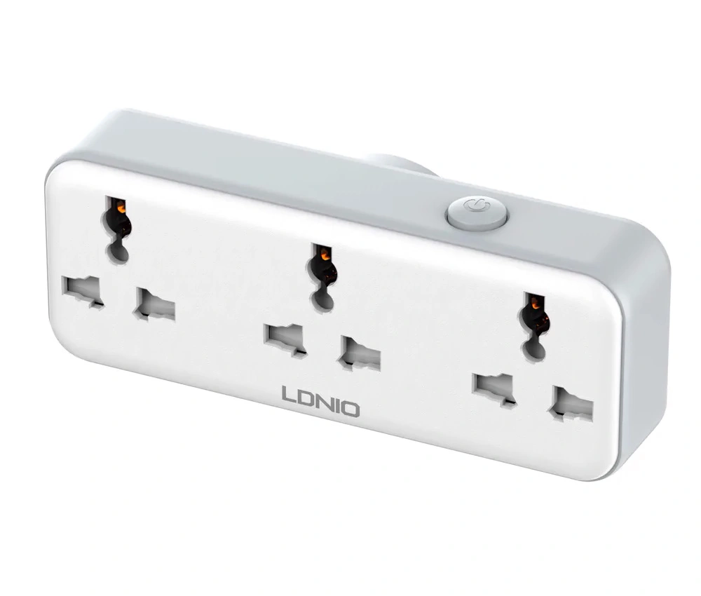 Сетевой фильтр LDNIO 30W, Portable Plug Power Socket, 2500W, 3 розетки, 1xUSB-A, 1xUSB-C, (SC3317). Фото 3