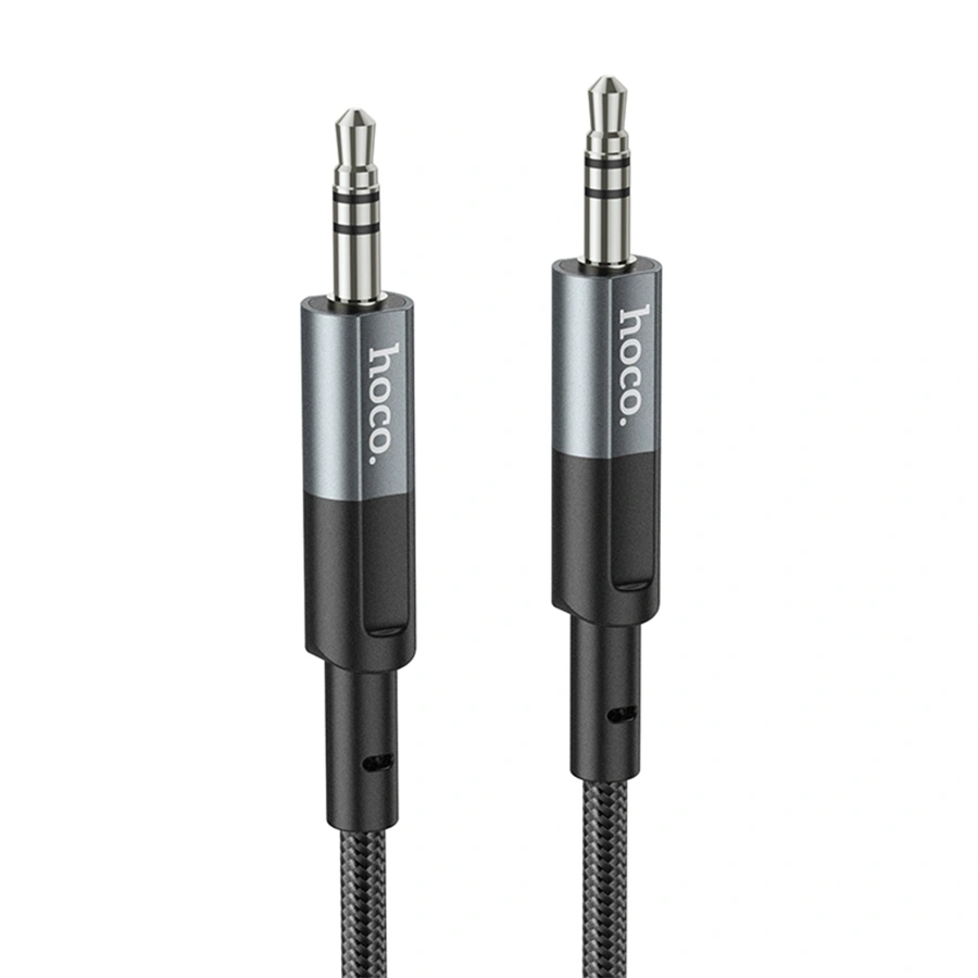 Кабель AUX Hoco UPA23 Jack 3.5 - Jack 3.5, 1 м, Серый металлик. Фото 1