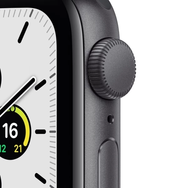 Apple Watch SE 2021, 40 мм, алюминий "серый космос", спортивный ремешок "темная ночь" (MKQ13)