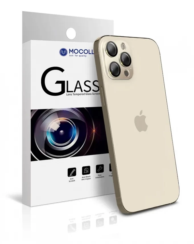 Защитное стекло для камеры Mocoll 2.5D iPhone 12 Pro/11 Pro Max, Золотое
