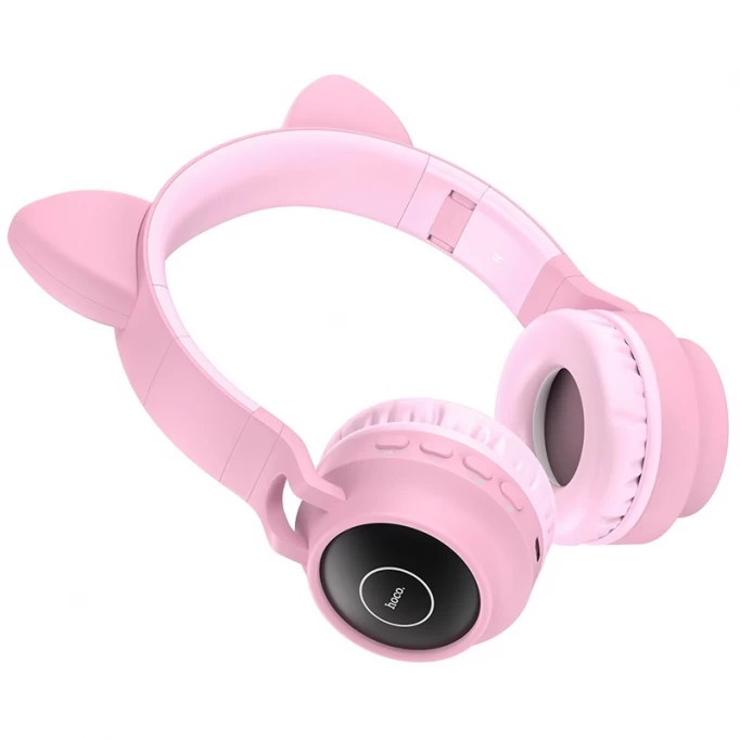 Беспроводные наушники Hoco W27 Cat ear, Розовые