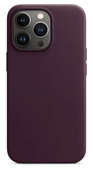 Накладка Leather Case With MagSafe для iPhone 13 Pro Max, Dark Cherry
