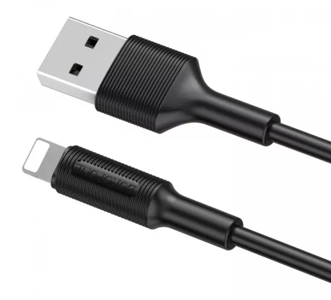 Кабель Borofone BX1 EzSync Lightning to USB 1m, Чёрный