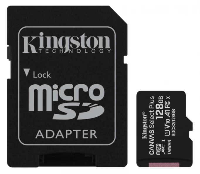Карта памяти Kingston Canvas Select Plus microSDXC 128 ГБ 100MB/s