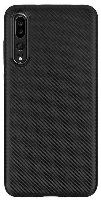 Накладка для Huawei P20 Pro силиконовый под карбон, чёрный
