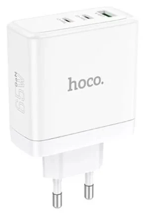 Сетевое зарядное устройство Hoco N30 Glory 2xUSB-C, 1xUSB, 3А, PD65W, QC3.0, GaN + USB-C кабель Type-C, 1 м, Белое