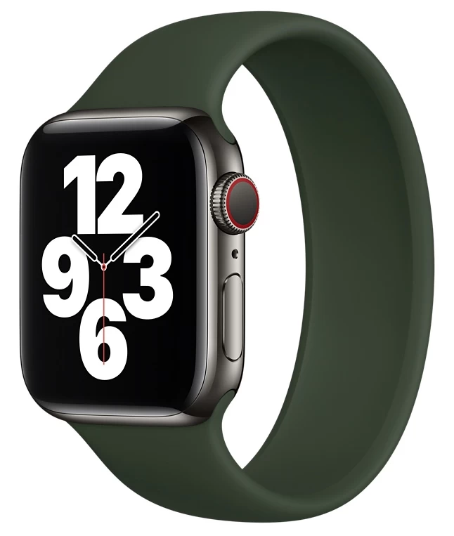 Монобраслет Solo Loop Silicone (M) для Apple Watch 42/44/45 мм, Тёмно-зелёный