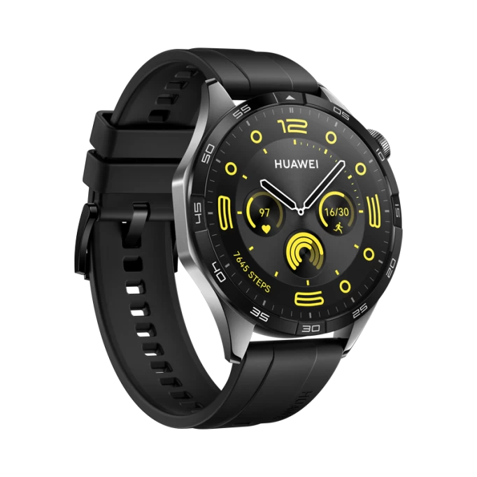 Умные часы Huawei Watch GT 4 46mm, Чёрный/Чёрный фторэластомеровый ремешок (PNX-B19)