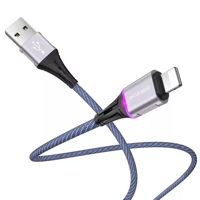 Кабель Borofone BU25 Glory Lightning to USB 1m, Синий