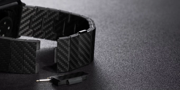 Карбоновый браслет Pitaka для Apple Watch 42/44/45 мм, Чёрный