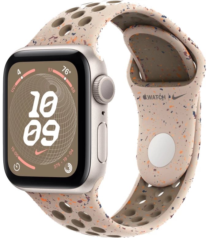 Apple Watch SE 2023, 40 мм, алюминий цвета "сияющая звезда", Desert Stone Nike Sport Band, размер M/L (MRTQ3)